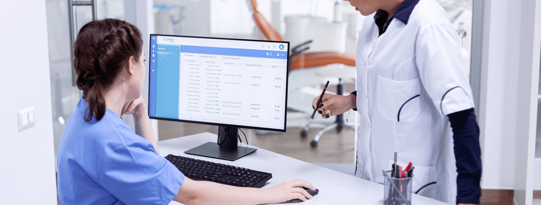 Care team in a supportive, caring setting